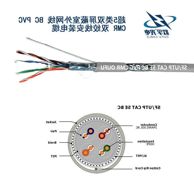 九江市SF / UTP CAT 5E BC PVC CMR双绞线安装电缆